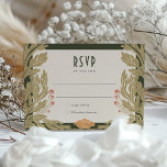 Orange Red RSVP Card Vintage Art Nouveau<br><div class="desc">Delight your guests with this Art Nouveau and Art Deco-inspired RSVP card. This card, boasting a vintage floral design and an elegant colour scheme of orange, olive, and yellow, perfectly reflects the timeless charm these artistic movements represent. The ornate floral patterns, reminiscent of the past, contrast with the contemporary colour...</div>