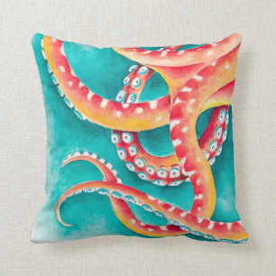 Orange Red Tentacles Cushion
