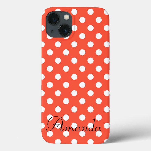 Orange, Red, terracotta polka dot   Case-Mate iPhone Case (Back)