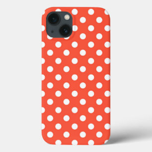 Orange, Red, terracotta polka dot   iPhone 13 Case