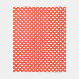 Orange, Red, terracotta polka dot  Fleece Blanket