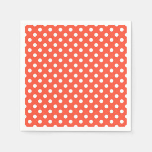 Orange, Red, terracotta polka dot Napkin