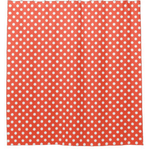 Orange, Red, terracotta polka dot  Shower Curtain