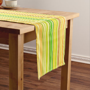 Orange Red Yellow Apple Green Brown Short Table Runner