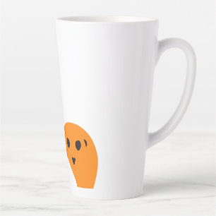 Orange red yellow grey halloween ghost pattern w t latte mug
