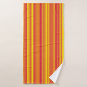 Orange Red Yellow Stripes Bath Towel