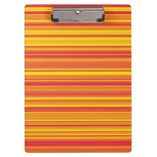 Orange Red Yellow Stripes Clipboard (Front)