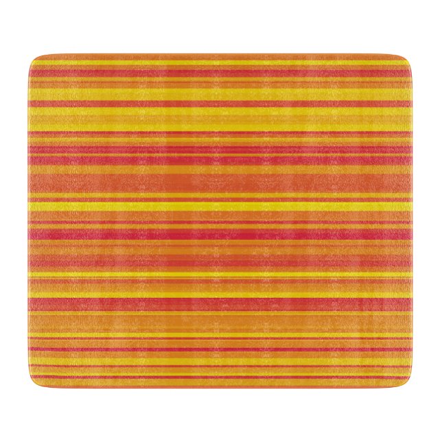 Orange Red Yellow Stripes Cutting Board (Front)