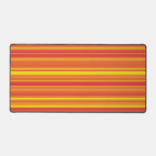 Orange Red Yellow Stripes Desk Mat