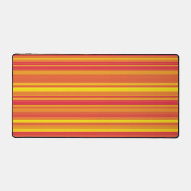 Orange Red Yellow Stripes Desk Mat (Front)