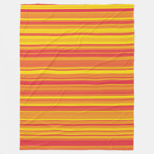 Orange Red Yellow Stripes Fleece Blanket