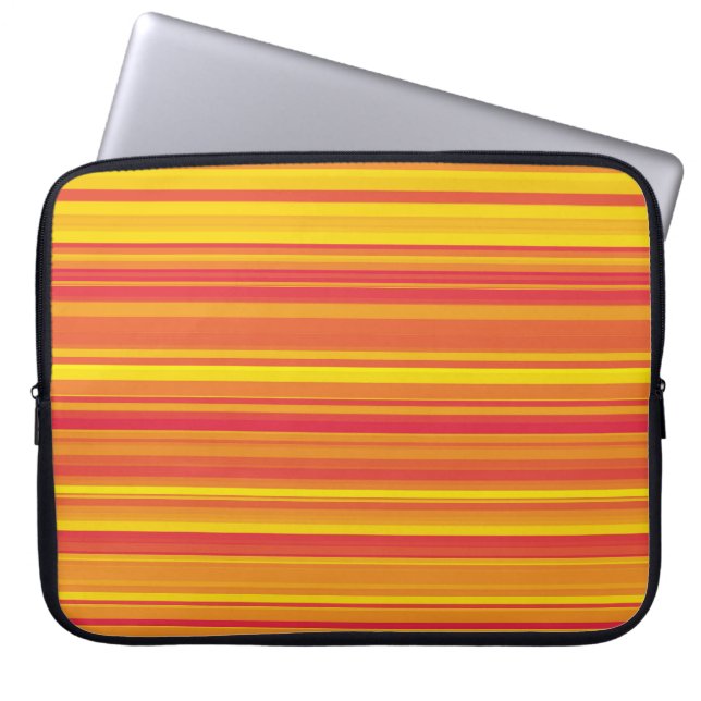 Orange Red Yellow Stripes Laptop Sleeve (Front)