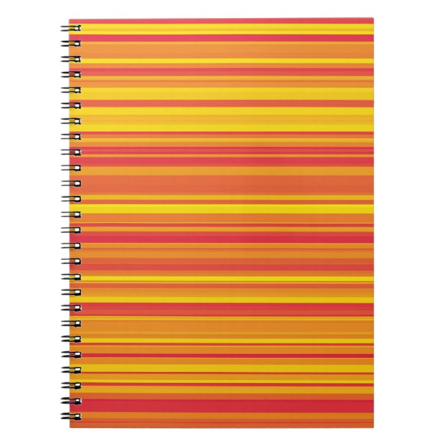 Orange Red Yellow Stripes Notebook (Front)