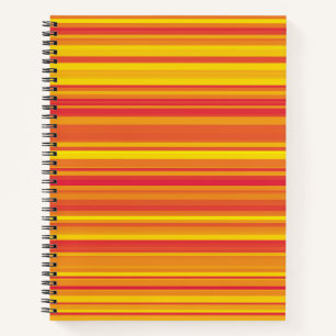 Orange Red Yellow Stripes Notebook