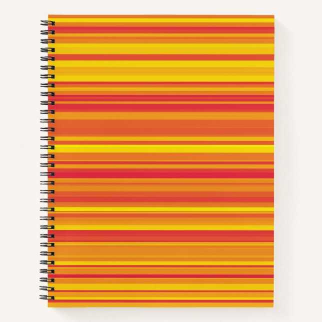 Orange Red Yellow Stripes Notebook (Front)