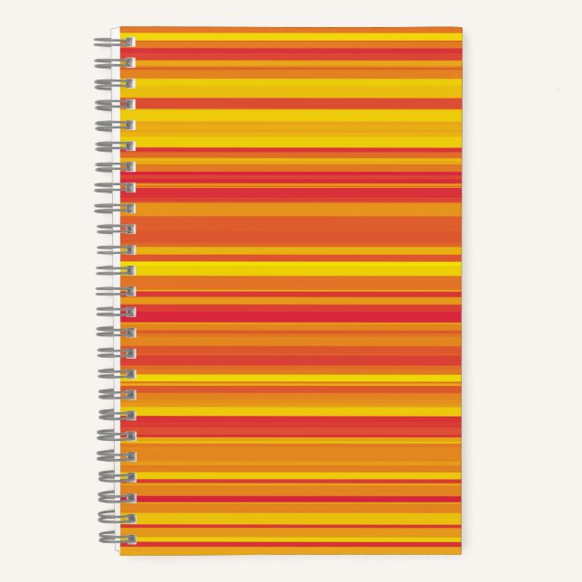 Orange Red Yellow Stripes Notebook (Front)