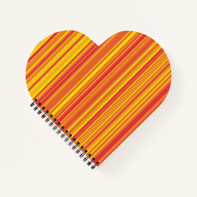 Orange Red Yellow Stripes Notebook (Front)
