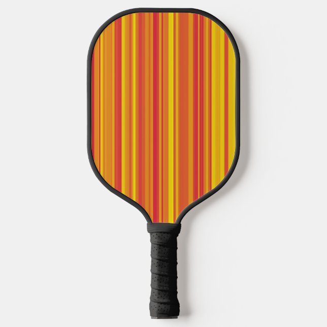 Orange Red Yellow Stripes Pickleball Paddle (Front)