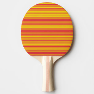 Orange Red Yellow Stripes Ping Pong Paddle