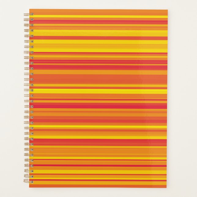 Orange Red Yellow Stripes Planner (Front)