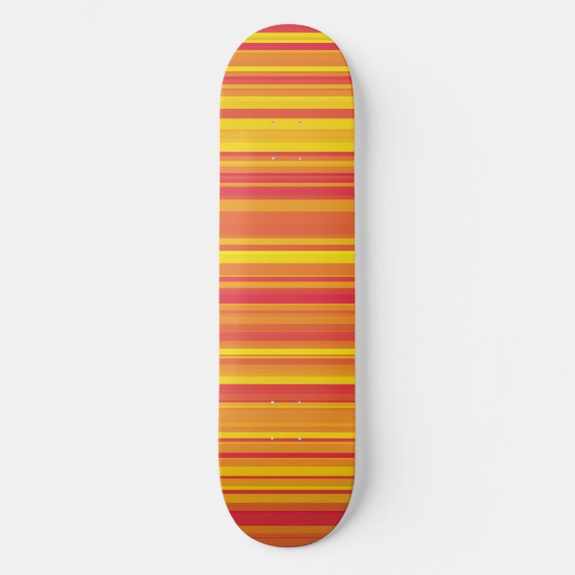 Orange Red Yellow Stripes Skateboard (Front)
