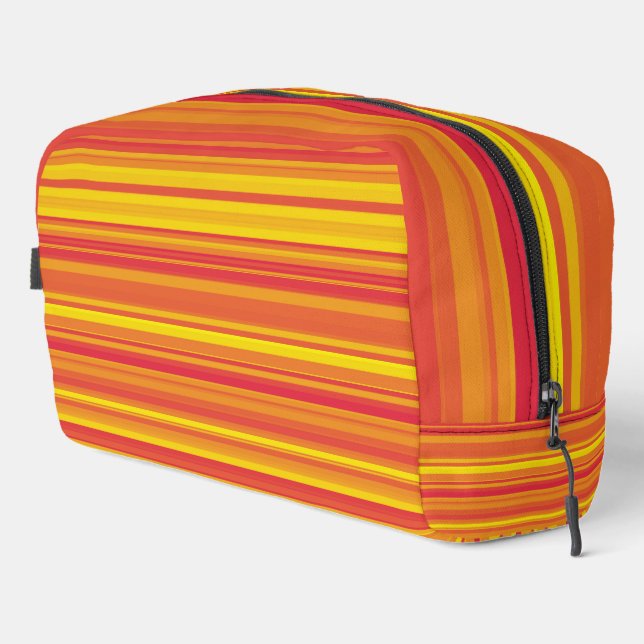 Orange Red Yellow Stripes Toiletry Bag (Right Corner)