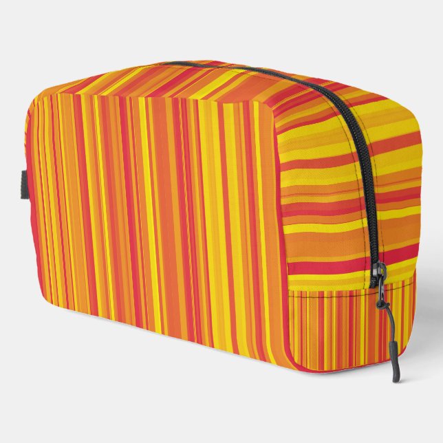 Orange Red Yellow Stripes Toiletry Bag (Right Corner)
