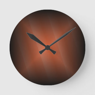 Orange Reflection Round Clock
