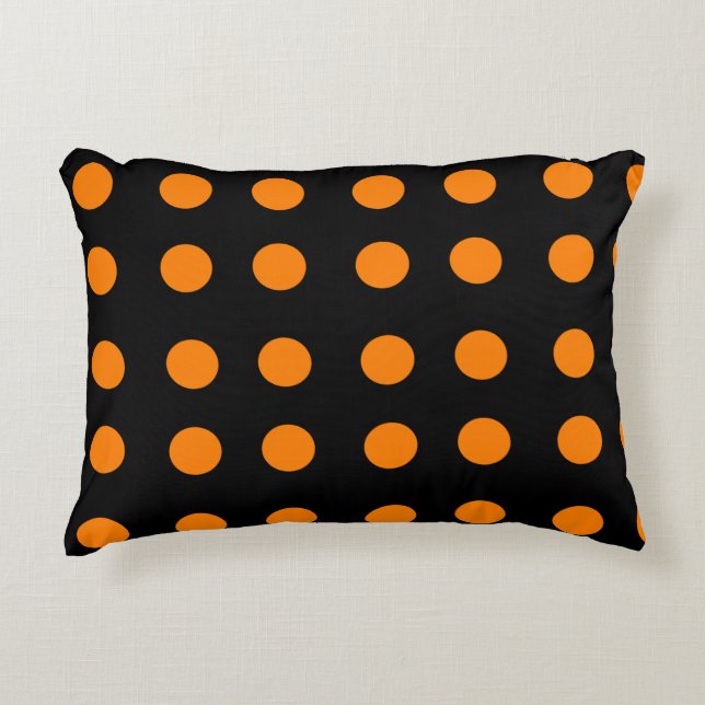 Orange Repetitive Dots Decorative Cushion (Front)
