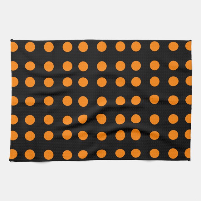 Orange Repetitive Dots Tea Towel (Horizontal)