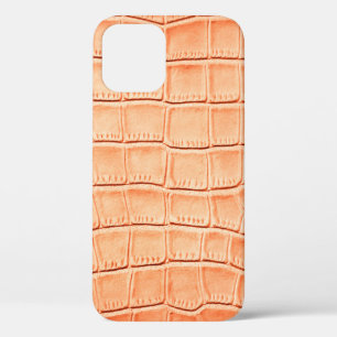 Orange reptile leather texture iPhone 12 case