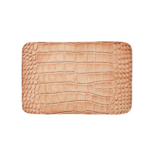 Orange Reptile Leather Texture Design Bath Mat