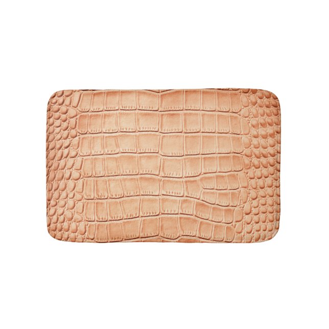 Orange Reptile Leather Texture Design Bath Mat (Front)