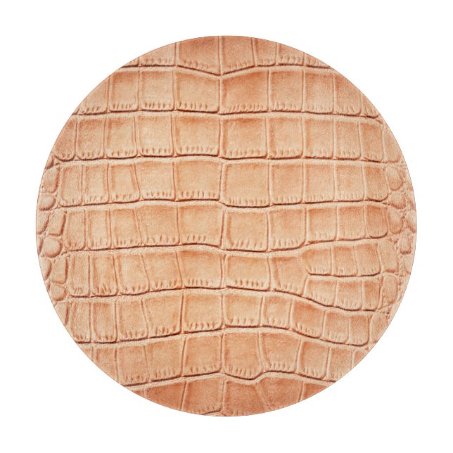 Orange Reptile Leather Texture Design Cutting Board (Front)