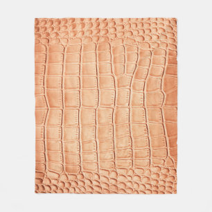 Orange Reptile Leather Texture Design Fleece Blanket