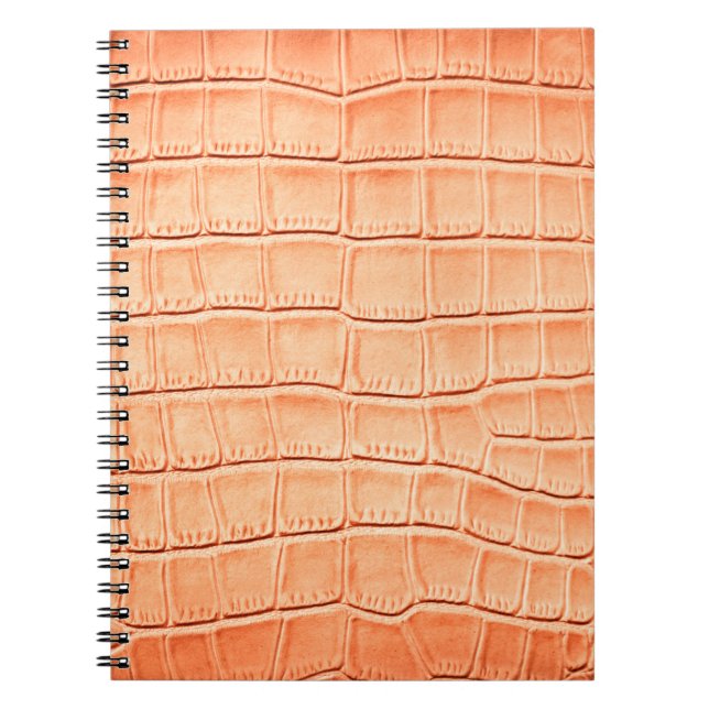 Orange reptile leather texture notebook (Front)