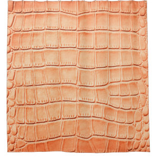 Orange reptile leather texture shower curtain