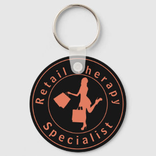 Orange Retail Therapy Specialist Keychain