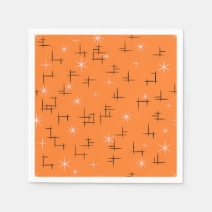Orange Retro Atomic Age Pattern Napkin