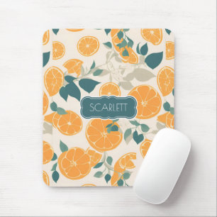 Orange Retro Colourful Personalised Pattern Mouse Pad