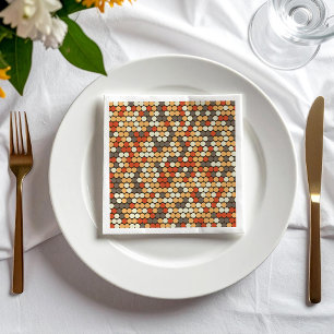 Orange retro dots napkin