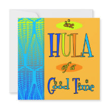 Orange Retro Luau Hula of a Good Time Invitations
