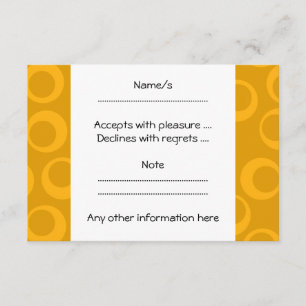 Orange retro pattern. RSVP card