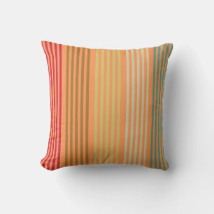 Orange Retro Stripes Cushion
