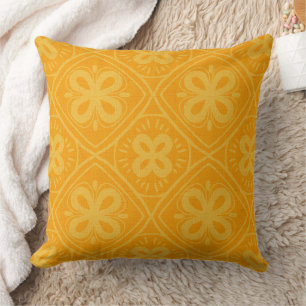orange retro style pattern cushion