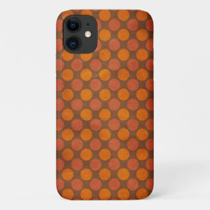 Orange retro vintage circles pattern iPhone 11 case
