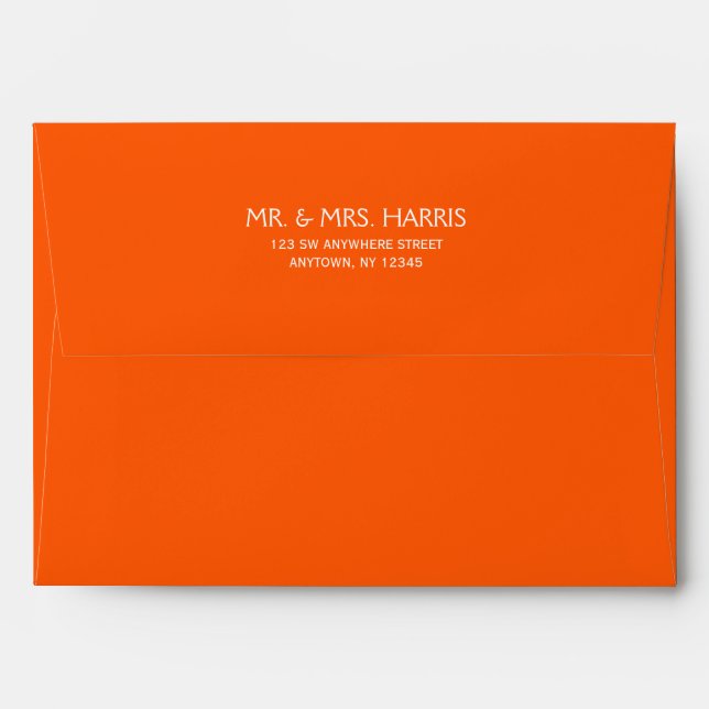 Orange Return Address A7 Envelope (Back (Top Flap))