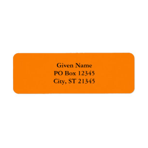 Orange Return Address Label