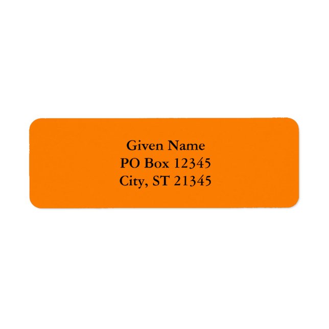 Orange Return Address Label (Front)