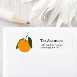 Orange Return Address Label